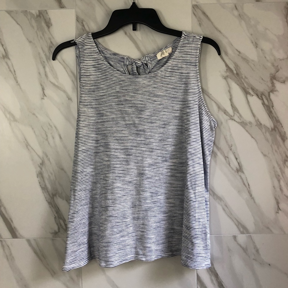 Blue and White Striped Shirt (with ties on back)